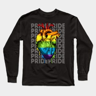 LGBT - Rainbow Anatomical Heart - Gay Pride Equality Love Long Sleeve T-Shirt